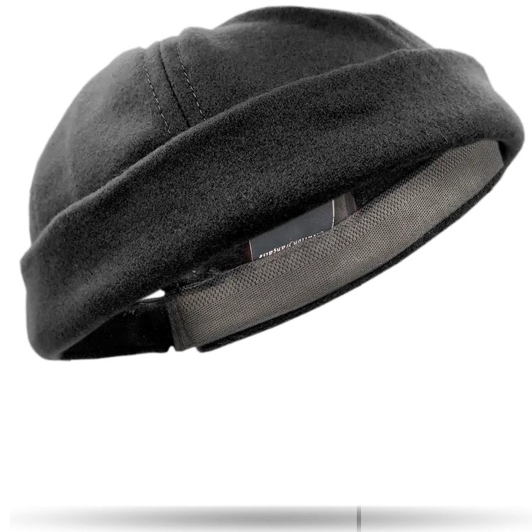 Dockercap-schwarz-1 Dockercap (kurz) aus Wollmischung