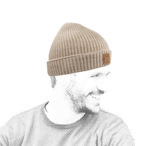 Seemannsmütze-ripp-sandbeige-man Seemannsmütze in Rippenmuster aus 100% Merinowolle