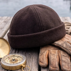 Hanse-Troyer Dockercap (kurz) aus Merino-Mischgarn dunkelbraun_4