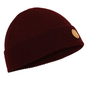 Hanse-Troyer Klassische Feinstrick M&uuml;tze 100% Merinowolle Weinrot  Klassische Feinstrick Mütze 100% Merinowolle
