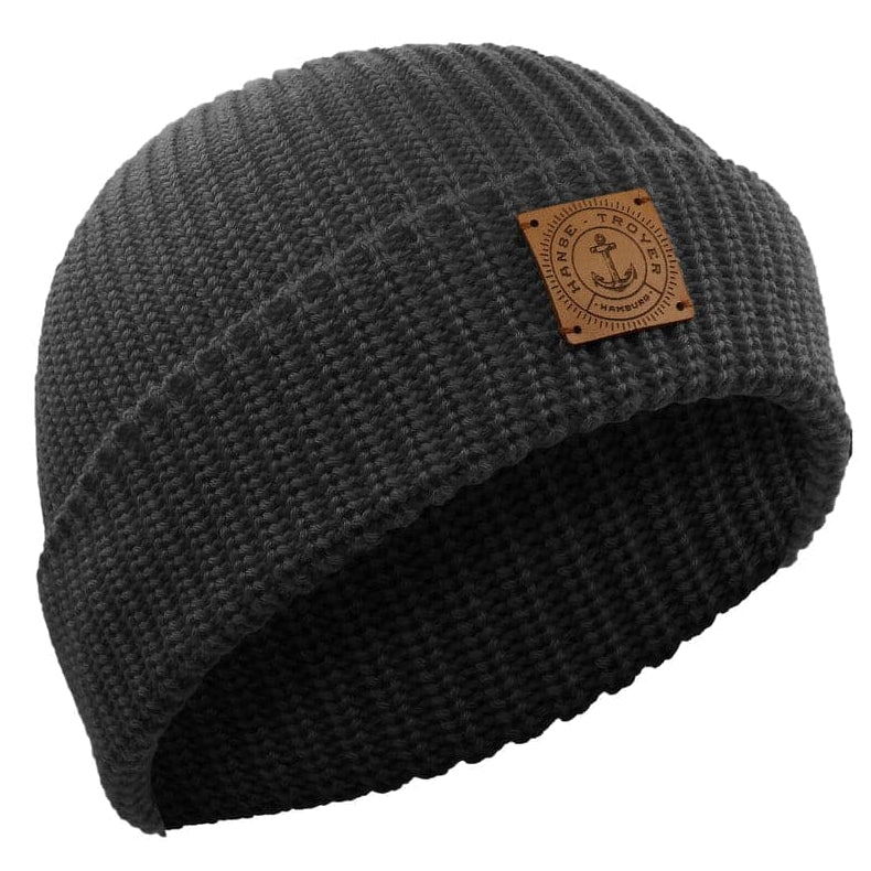 Hanse-Troyer Seemannsm&uuml;tze aus 100% Merinowolle Anthrazit  Seemannsmütze aus 100% Merinowolle