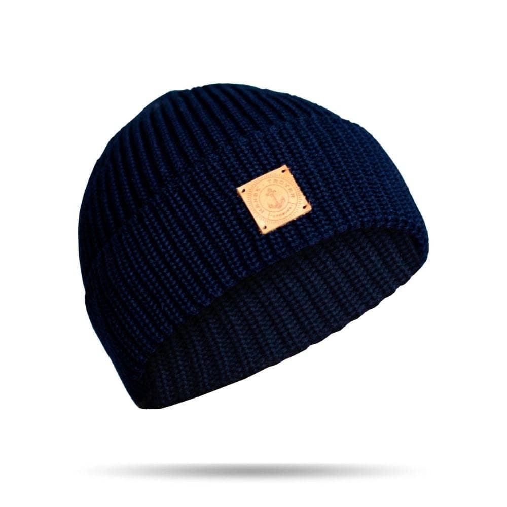 Hanse-Troyer Seemannsm&uuml;tze aus 100% Merinowolle Marineblau 